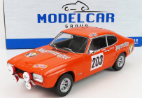 Mcg Ford england Capri Mki (nočná verzia) Jagermeister N 203 Rally Montecarlo 1973 E.schimpf - E.j.zauner 1:18 Orange