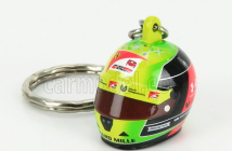 Mini prilba Schuberth prilba F2 Portachiavi Casco - prívesok na kľúče Prilba Dallara Team Prema Racing N 20 Sezóna Mick Schumacher 2020 Majster sveta F2 1:12 Žltá zelená červená čierna