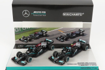 Minichamps Mercedes gp F1 Set 2x W12 Mercedes M12 Eq Power+ Team Amg Petronas Motorsport Formula One N 44 Sezóna 2021 Lewis Hamilton + N 77 Sezóna 2021 Valtteri Bottas 1:43 Black Green