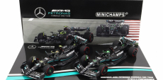 Minichamps Mercedes gp Set F1 2x W14 Team Mercedes-amg Petronas Formula One N 44 5. GP Bahrajnu 2023 Lewis Hamilton + N 63 7. GP Bahrajnu 2023 George Russel 1:43 Matt Black