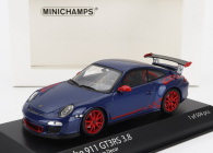 Minichamps Porsche 911 997-2 Gt3 Rs 3.8 Coupe 2009 - Červené kolesá 1:43 Modrá