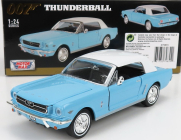 Motor-max Ford usa Mustang Convertible Spider 1967 - 007 James Bond - Thunderball - Operazione Tuono 1:24 Light Blue White