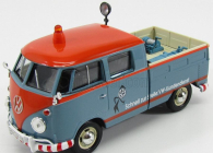 Motor-max Volkswagen T1 Type 2 Double Cabine Pick-up Kundendiest 1962 1:24 Light Blue Orange