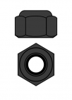 Oceľové Nylon STOP matice M2,5 – čierne – 10 ks