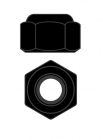 Oceľové Nylon STOP matice M3 – čierne – 10 ks