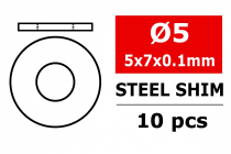 Oceľové vymedzovacie podložky - 5x7x0,1mm - 10 ks.