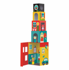 Petit Collage Veža z 1-2-3 kociek s domčekmi a postavičkami