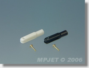Plastová vidlica, dĺžka 23 mm, šírka drážky 1,6, priemer kolíka 1,6, M2, čierna, balenie po 10 ks