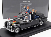 Rio-models Mercedes benz 300d (w189) Cabriolet otvorený 1963 s Konradom Adenauerom a Johnom Fitzgeraldom Kennedym Figúrky 1:43 čierna