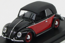 Rio-models Volkswagen Beetle Cabriolet Uzavretý Karmann 1949 1:43 Červená čierna