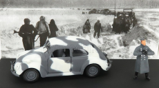 Rio-models Volkswagen Kdf Wehrmacht zima 1941 s figúrkami 1:43 Vojenská sivá biela