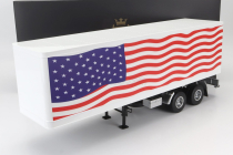 Road-kings Prívesný príves pre nákladné vozidlá Stars & Stripes Livery - Rimorchio 1:18 White Blue Red