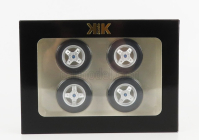 Sada príslušenstva 4x disky kolies a ráfiky pre Fiat 500 Abarth 1968 1:12 Black Silver