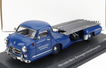 Schuco Mercedes Benz Racing Car Transporter Truck Rennwagen 1955 1:43 Modrá