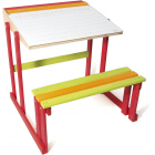 Školská lavica Jeujura s obojstrannou tabuľou, farebná