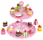 Tidlo Ružový poschodový tanier s koláčikmi