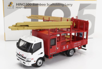 Tiny toys Hino 195 Bamboo Scaffolding Truck 2010 1:64 Bielo-červená