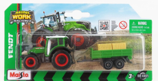 Maisto Fendt 209 Vario Tractor With Trailer 2022 1:64 zelená