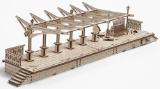 Ugears 3D drevené mechanické puzzle železničná plošina