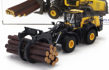 Universal hobbies Komatsu Wa475-10 Ruspa Gommata - škrabací traktor s drapákom na drevo 1:50 žltá čierna