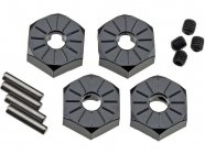 Axial hliníkový náboj kolesa 12 mm čierny (4)
