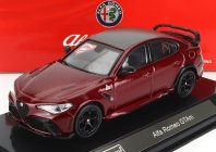 Bburago Alfa romeo Giulia Gtam 2020 - S pevnou vitrínou - Exkluzívny model 1:43 Rosso Gta - Red Met