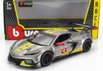 Bburago Chevrolet C8.r 6.2l V8 Team Corvette Racing N 4 Racing 2021 1:24 sivo-žltá