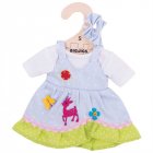 Bigjigs Toys Modré bodkované šaty s jeleňom pre bábiku 28 cm