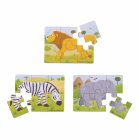 Bigjigs Toys Puzzle 3v1 safari zvieratá