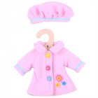 Bigjigs Toys Ružový kabát s gombíkmi pre bábiku 28 cm