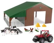 Britains Case-ih Optum 305 Tractor With Animals And Farm Building - Diorama Stalla Con Animali 1:32 Various