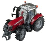 Britský traktor Massey ferguson 6718 2016 1:32 červený strieborný
