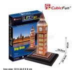 Cubicfun Puzzle 3d z peny Big Ben Londra Con Luci A Led cm. 20.4x24.8x41 - 28 dielikov /