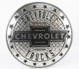 Edicola Príslušenstvo Kovová okrúhla tabuľka - Chevrolet Trucks 1:1 Strieborná čierna