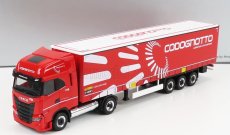 Herpa Iveco fiat S-way Truck Telonato Codognotto Transports 2020 1:87 Červená