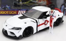 Jada Toyota Supra s figúrkou Rick Hunter Robotech 2020 1:24 bielo-červená