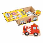 Malá noha Drevená hračka Puzzle Box Vehicle