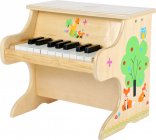 Malý drevený klavír na nohách prírodný s líškou