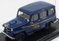 Modely v mierke Neo Jeep Willys Station Wagon Michigan State Police 1954 1:43 Modrá