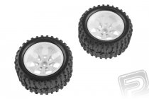 Nalepené gumy - 1/10 Monster, biele disky (2 ks)
