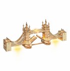 RoboTime Drevené 3D puzzle Tower Bridge svietiace