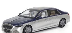 Takmer skutočný Mercedes benz triedy S S600 V12 Biturbo Maybach 2021 1:18 Marine Blue Silver