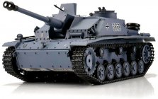 TORRO tank 1/16 RC Sturmgeschütz III, vyhotovenie G, sivá kamufláž – BB Airsoft + IR