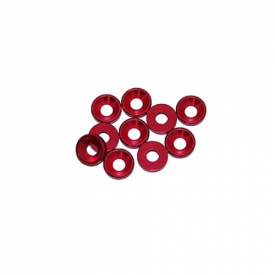 3 mm alu kónické podložky červené (10 ks)
