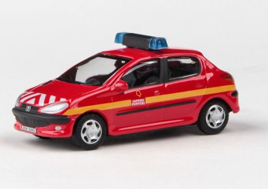Abrex Cararama 1:72 – Junior Rescue Series, Peugeot 206 (POMPIERS)