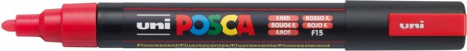 Akrylový popisovač UNI POSCA PC-5M 1,8-2,5mm – neónovočervená