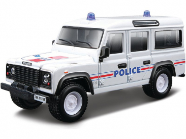 Bburago Land Rover Defender 110 1:50 biela – polícia