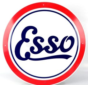 Edicola Príslušenstvo Kovový okrúhly tanier - Esso 1:1 Biela modrá červená