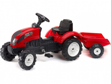 FALK – Šliapací traktor Garden master červený s vlečkou