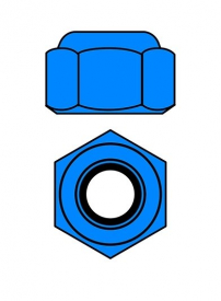 Hliníkové Nylon STOP matice M3 – modré – 10 ks
